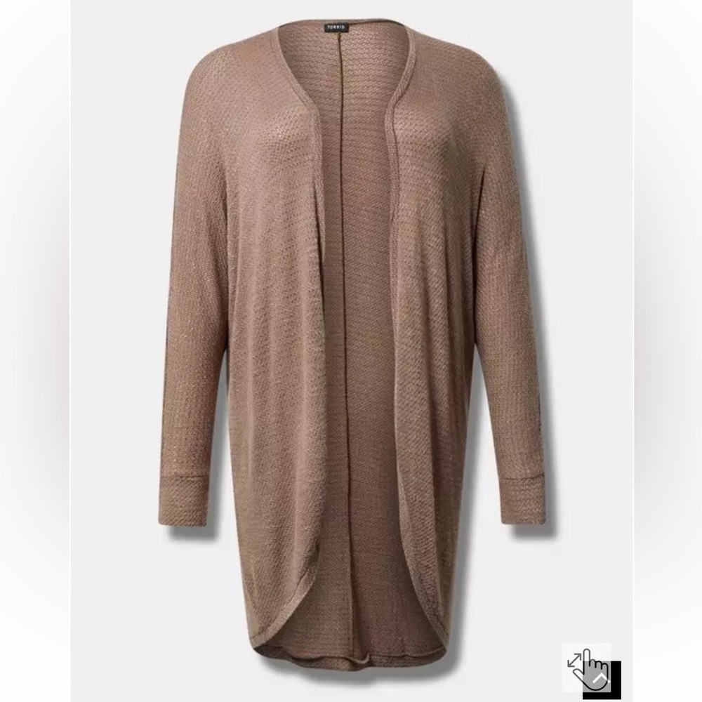 NWT Torrid Hacci cocoon light weight sweater cardigan 5 5X Deep Taupe - Picture 3 of 6